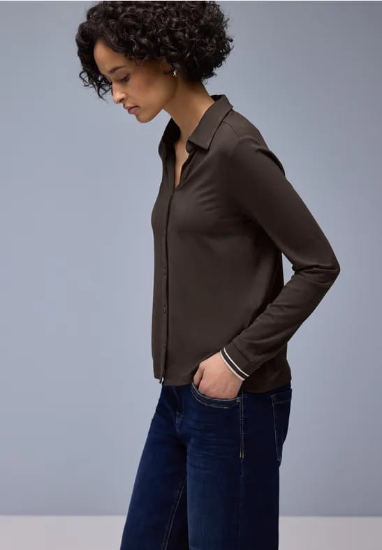 Shirt met een blouse-look
