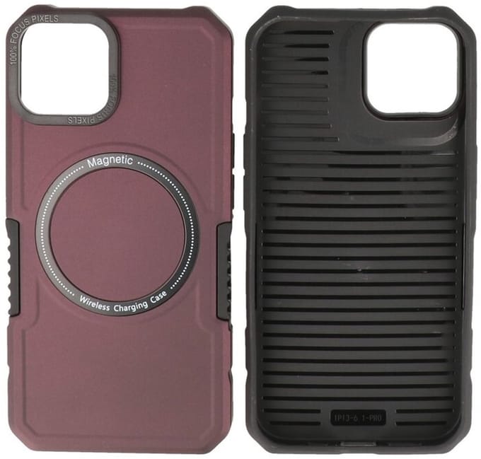 iPhone 11 MagSafe Hoesje - Shockproof Back Cover - Bordeaux Rood