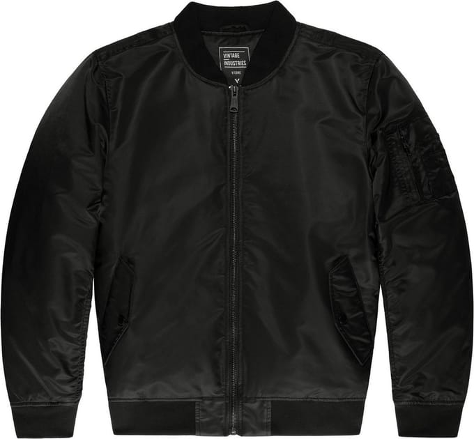 Vintage Industries Bomberjack Row Zwart - Maat L