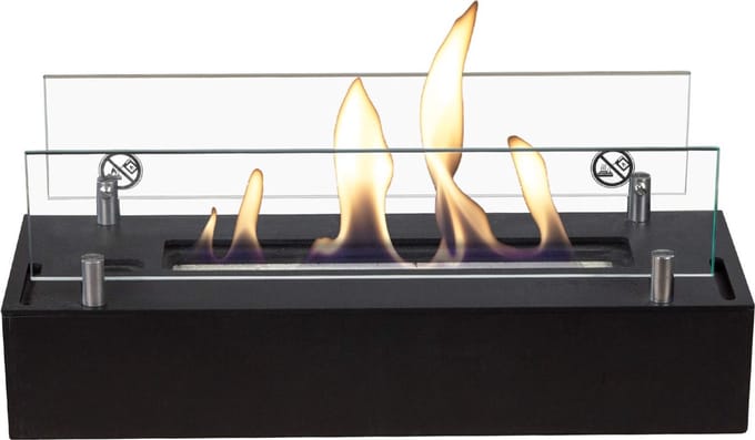 Xaralyn Bio-ethanol haard - bio-ethanol brander S - zwart - 2 KW verwarming - Bio-ethanol inbouwhaard - echte vlammen