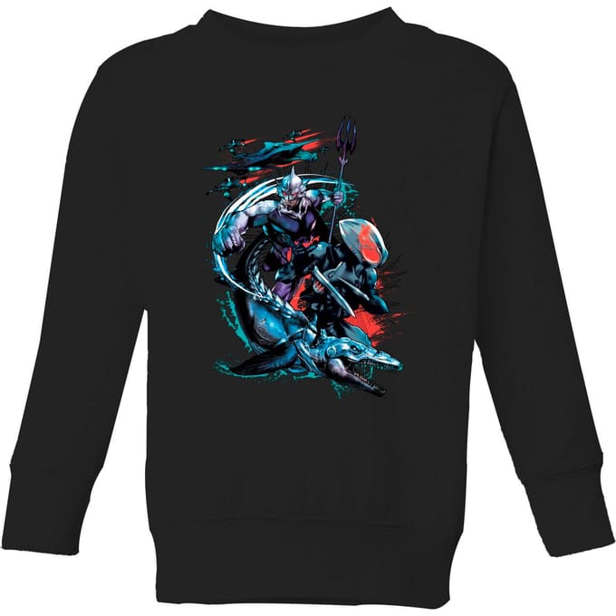 Aquaman Black Manta & Ocean Master kindertrui - Zwart - 122/128 (7-8 jaar)