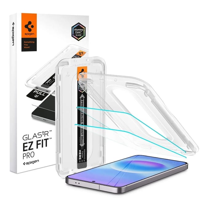 Spigen Screenprotector geschikt voor Samsung Galaxy A57 - Tempered Glas met Montage 2 stuks - Transparant