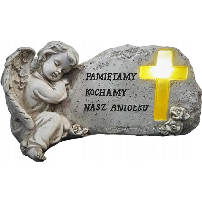 Engel Bewaker Graf Grafsteen Kind Zoon Dochter LED Kruis Licht
