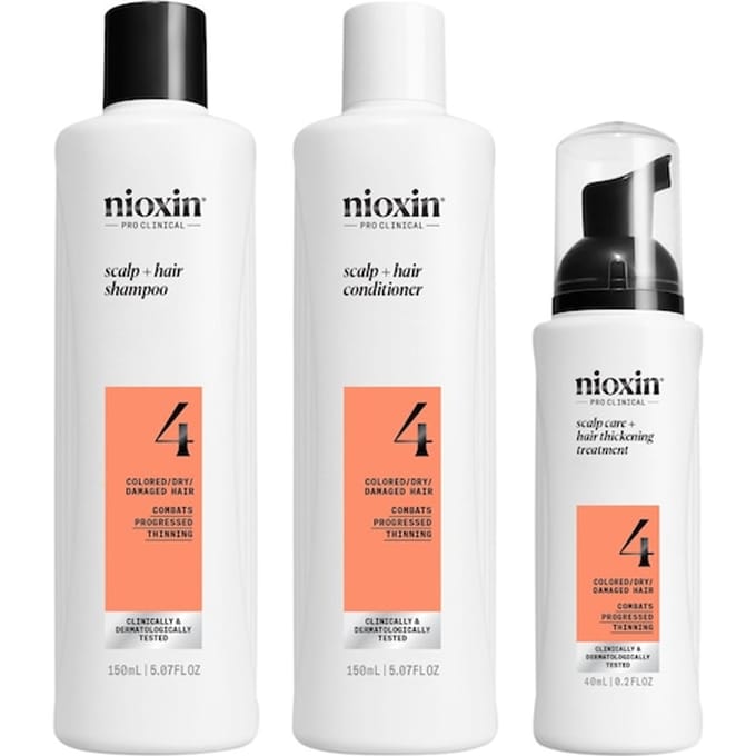 Nioxin System 4 - Trial Kit - voor Gekleurd Haar - Anti Haaruitval - Gevorderde Uitdunning - 150+150+40ml
