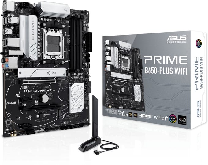 Asus MB PRIME B650-PLUS WIFI Moederbord Socket AMD AM5 Vormfactor ATX Moederbord chipset AMD® B650