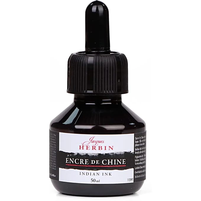 Jacques Herbin Oost-Indische Inkt - Zwart Inkt - 50 ml
