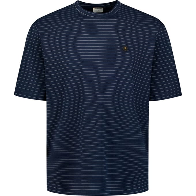 No Excess T-shirt Crewneck Pin Stripe Garment Dyed Night Größe: M | Basic T-Shirts Outlet | Herren | Schwarz