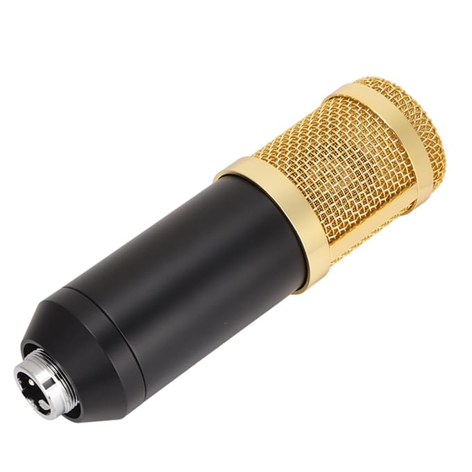 Bekabelde condensatormicrofoon XLR naar 3,5 mm professionele microfoon voor broadcast-opnames met schokdemper voor veelkleurig