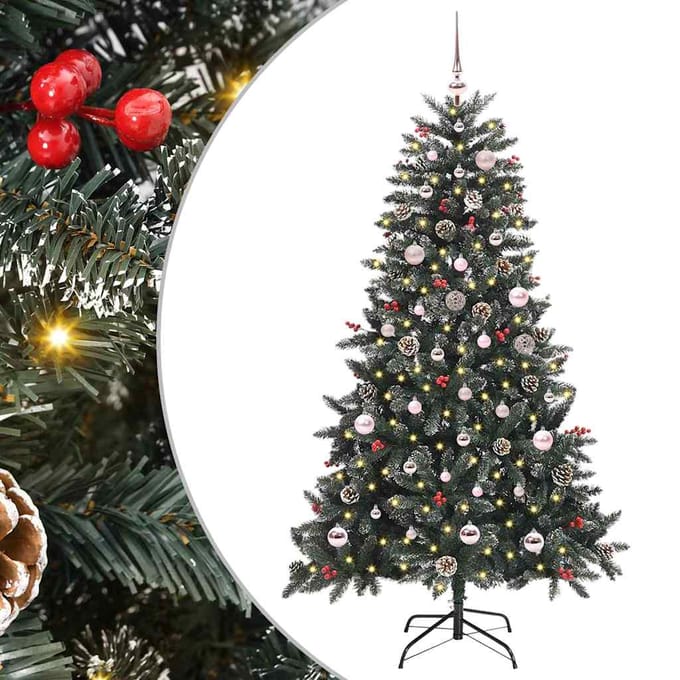 vidaXL - Kunstkerstboom - Groen - 150 - cm - PVC - en - Plastic - en - Staal