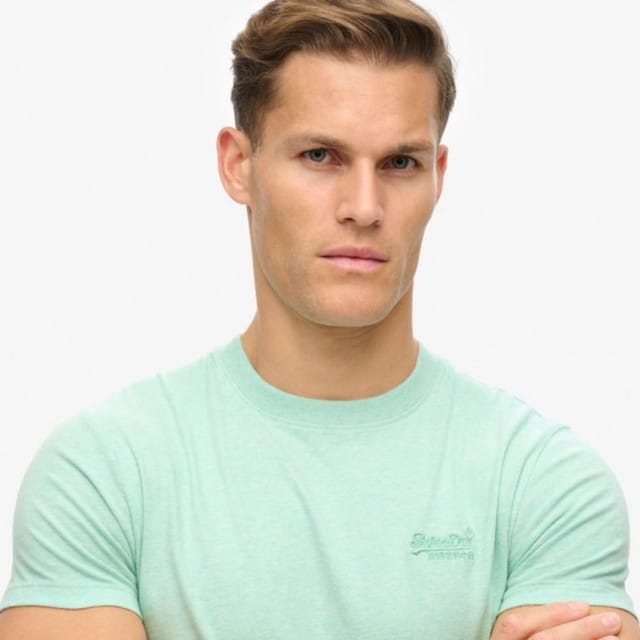 Superdry Organic Cotton Essential Logo T-Shirt Light Mint Green Marl