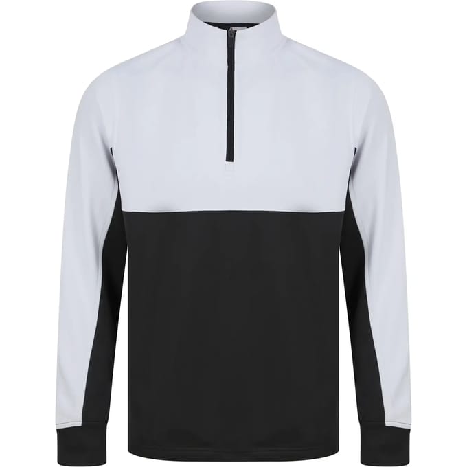 Adults 1/4 Zip Tracksuit Top met rits Black/White - M
