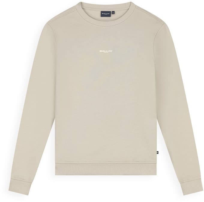 Ballin Amsterdam - Jongens Regular fit Sweaters Crewneck LS - Taupe - Maat 6