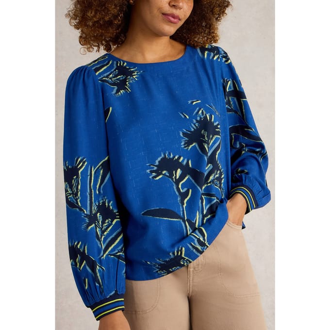 White Stuff Angie Top Blue Print Taglia: 8 | Magliette intime Outlet | Donna | Blu