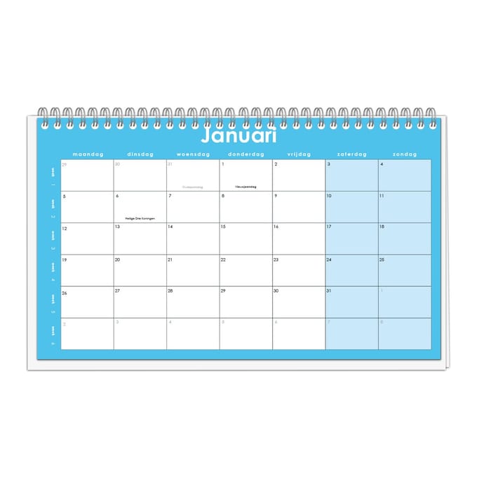 Huurdies - 2026 bureaukalender - Blauw