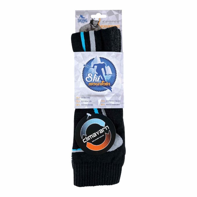Comodo - Unisex Kniehoge Merino Wollen Skisokken - Zwart