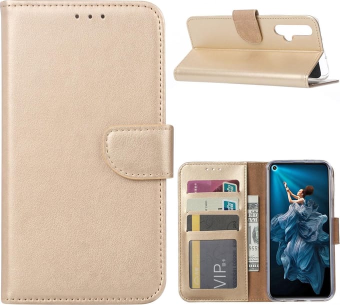 Honor 20 Hoesje Goud met Pasjeshouder