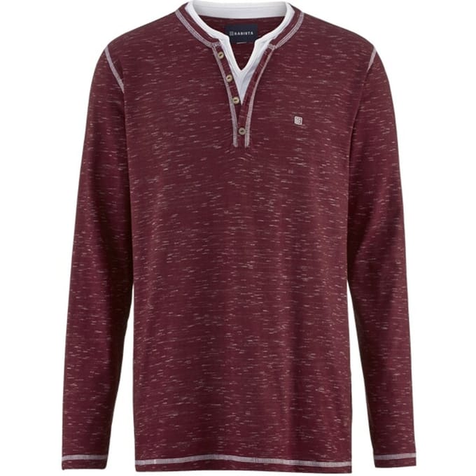 Babista herren Shirt Met Lange Mouwen - 50 - donkerrood - Plus Size