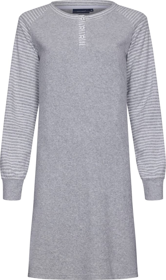 Dames Nachthemd Pastunette - Soft Grey - Katoenmix - Badstof - Maat 48