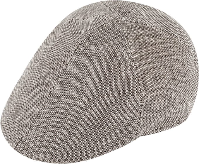 FlatCap Platte pet, Fiebig 6-Panel linnen Beige gemeleerd mt 55