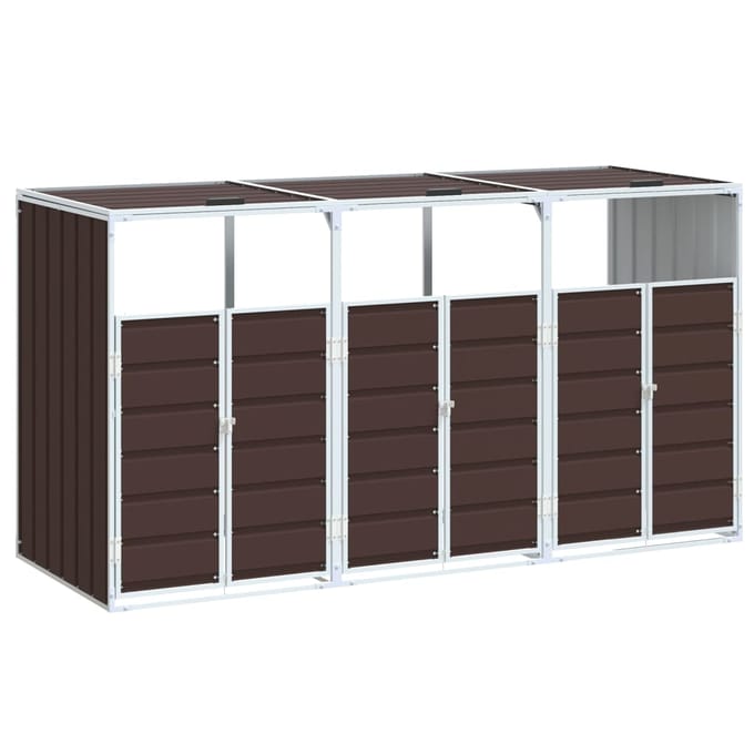 vidaXL - Containerberging - voor - 3 - containers - 216x81x115 - cm - staal - bruin