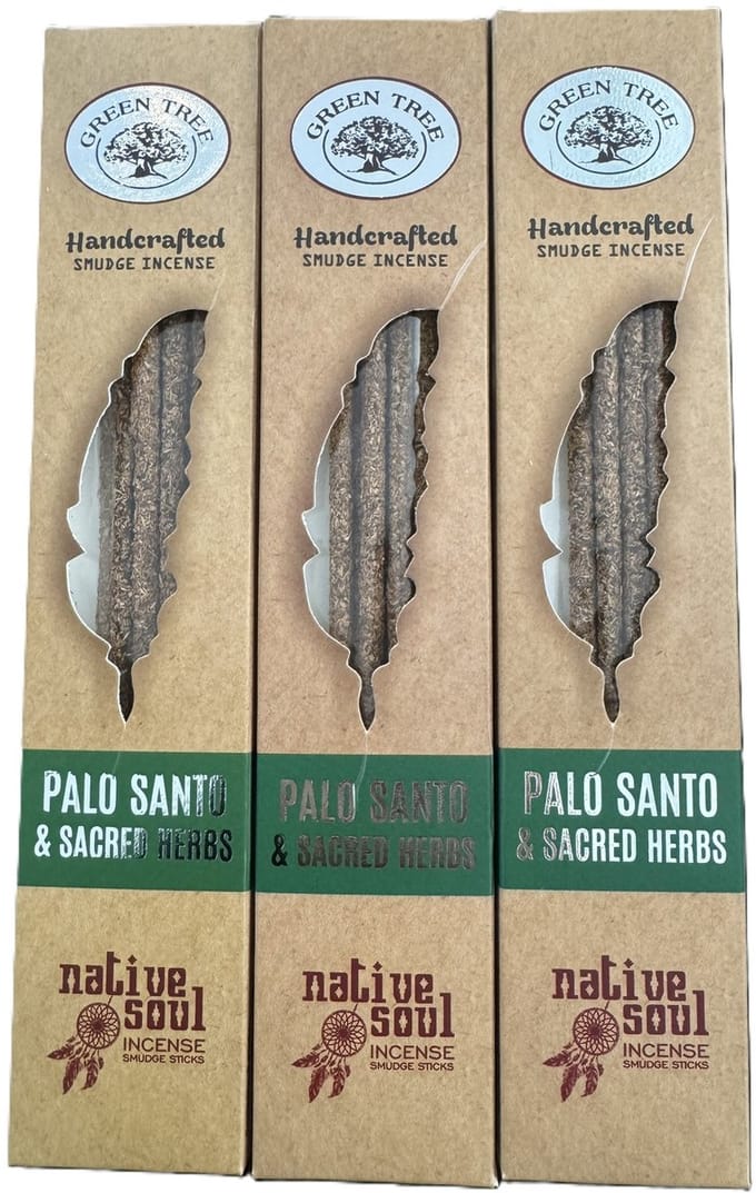 Native Soul - palo santo sacred herbs - wierook - green tree - 3 stuks