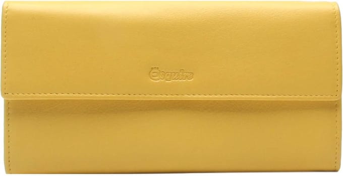 Esquire Leren Portemonnee Viktoria Ladies Long Wallet Yellow Geel
