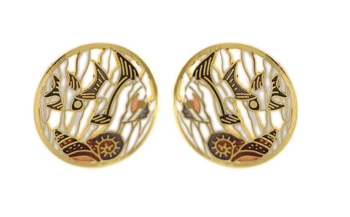 Behave - Dames oorstekers vissen goudkleur 3 cm - Art deco accessoire