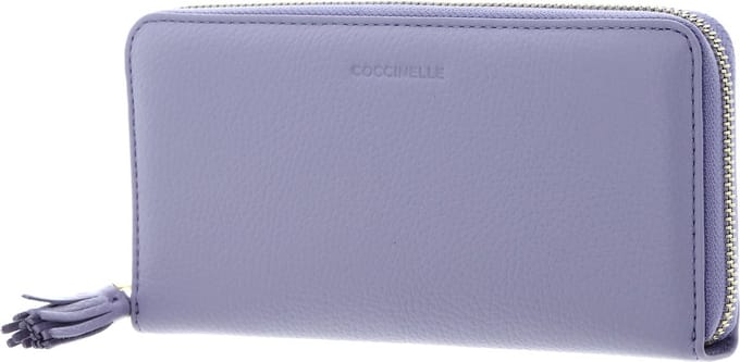 COCCINELLE Leren Portemonnee Tassel Zip Around Wallet Lavender Paars