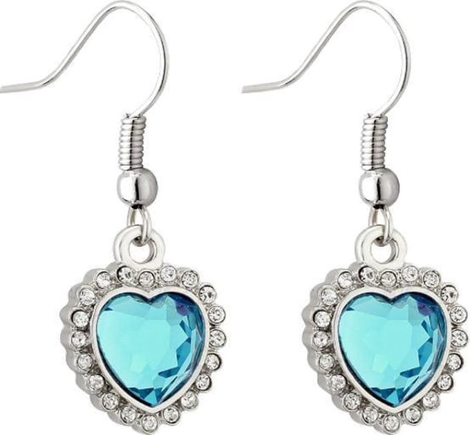 Fako Bijoux® - Oorbellen - Hanger - Hart - Titanic - Aqua