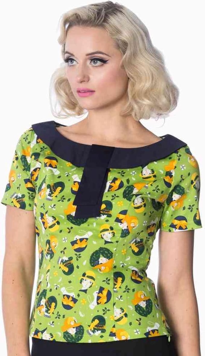 Dancing Days - VINTAGE HAT Top - M - Groen