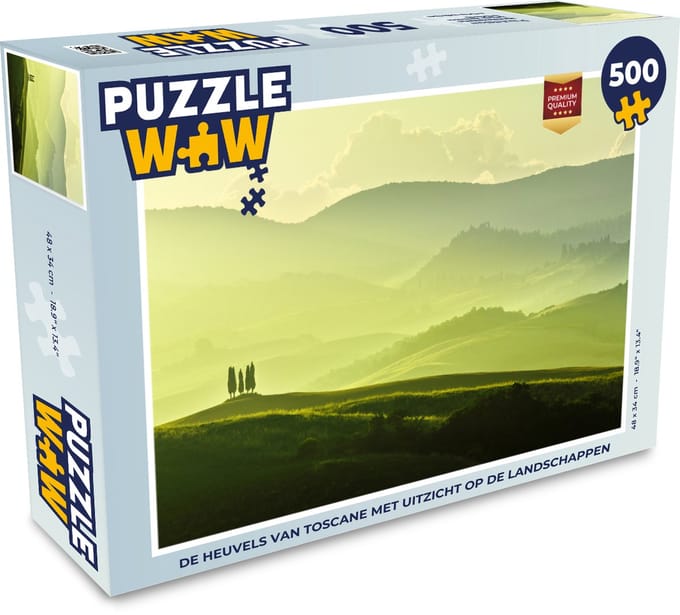 Puzzel Toscane - Heuvels - Groen - Legpuzzel - Puzzel 500 stukjes
