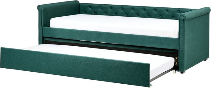 LIBOURNE - Onderschuifbed - Donkergroen - 90 x 200 cm - Polyester