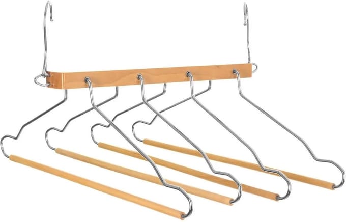 Five Kledinghanger - 4 broeken - hout/metaal - 42 x 45 cm - kleerhanger