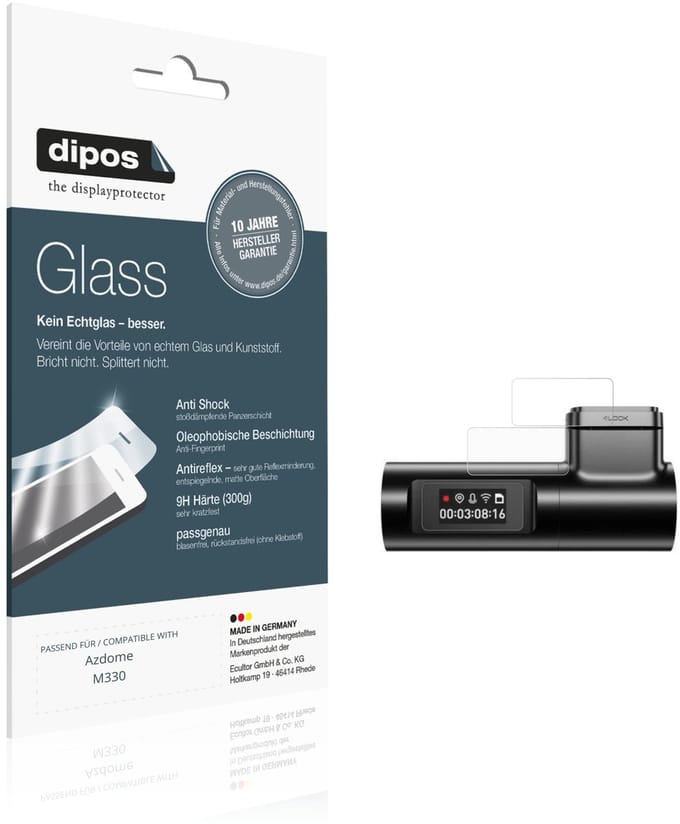 dipos – 2x Matte Pantserfolie geschikt voor Azdome M330 | 9H Screenprotector