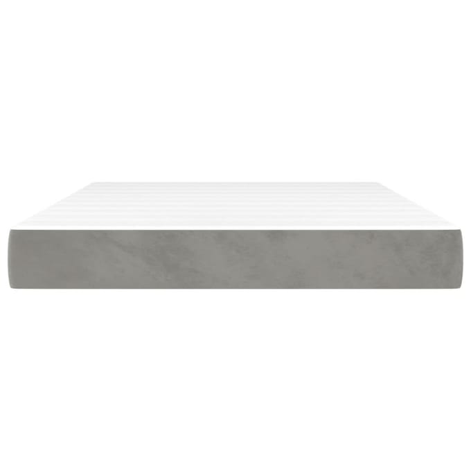 vidaXL - Pocketveringmatras - medium - 140x190x20 - cm - fluweel - lichtgrijs