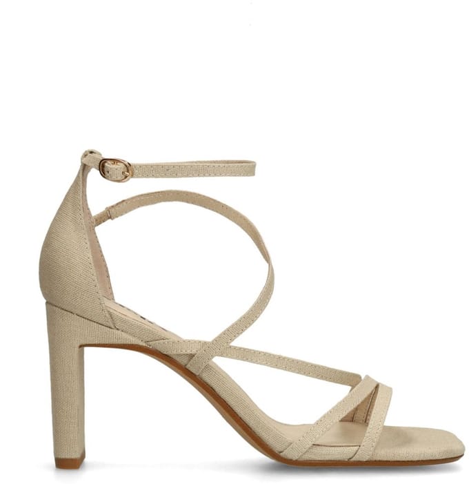 Sacha - Dames - Beige sandalen met hak - Maat 41