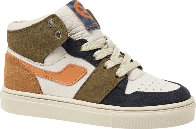 Kipling - DARIO A - Half-hoogJongensKindersneakers - Kleur: Wit/beige - Maat: 30