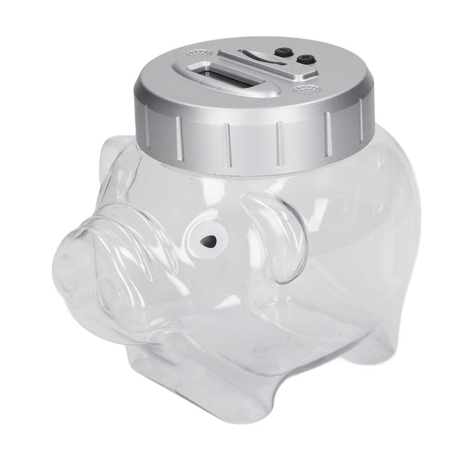 Spaarvarken Stemtelling Plastic Identificeert Automatisch Spaarpot voor Dollars Munten gray