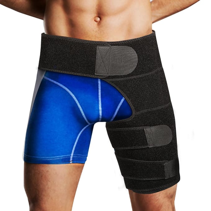 Liessteun Compressiebrace Hamstring Heupblessure Steunmouw Been blue