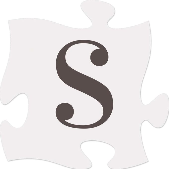Puzzelstuk 15cm Letter S