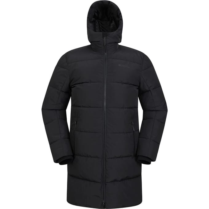 Mountain Warehouse Heren Vortex Longline gewatteerd jack (Zwart)
