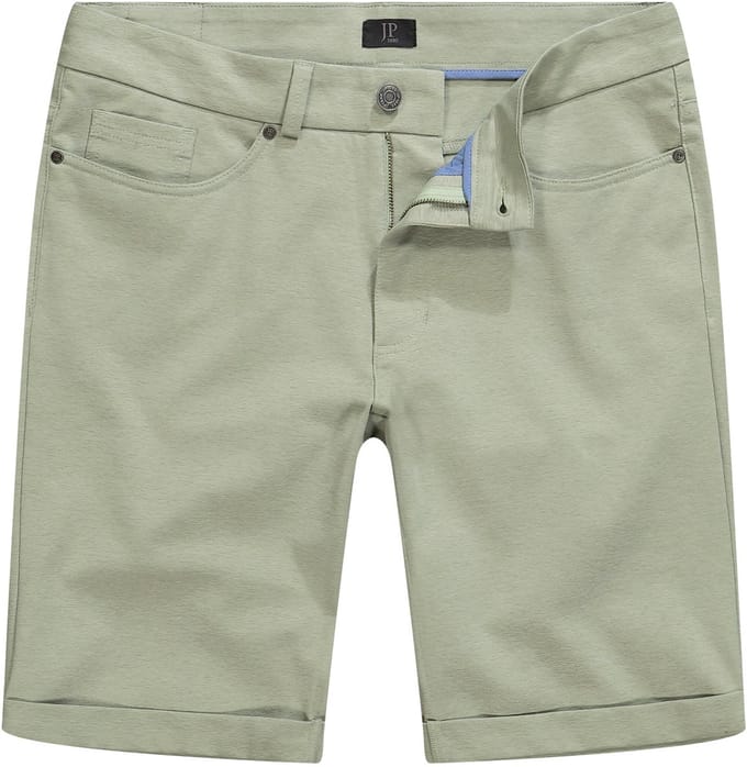 JP 1880 - Heren - Jersey-bermuda FLEXNAMIC® 5-pocket - Khakigrønn - Maat 56