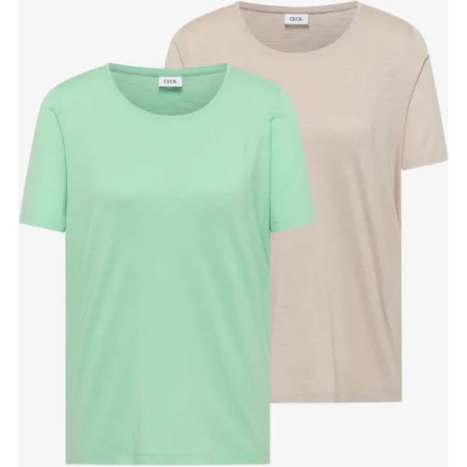 Basic Shirt met ronde hals in een 2-pack