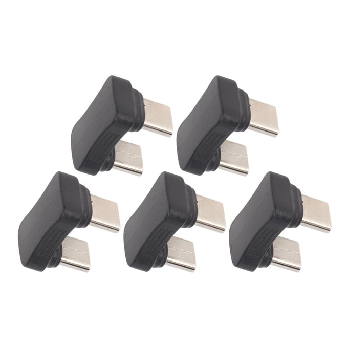 5 Stuks Type C U Vorm Adapter Mannelijk naar Mannelijk 65W PD Snel Opladen 480Mbps Type C Adapter voor Mobiel