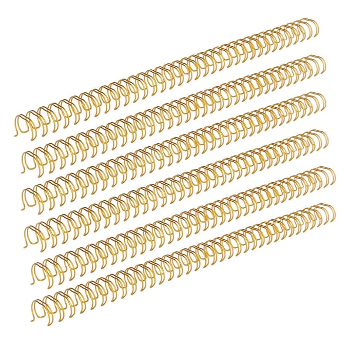 Dubbeldraads bindrug 1 2in diameter 34 lussen 3:1 Steek 100 Vel Capaciteit IJzerdraad Bindring goud