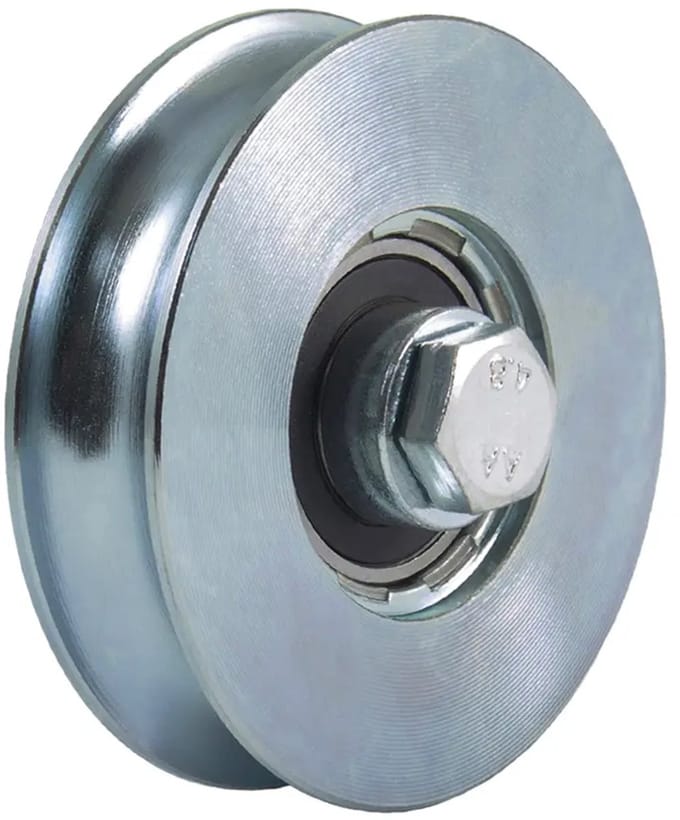 80 mm rond groefwiel met 1 kogellager