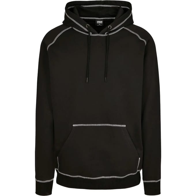 Urban Classics - Contrast Stitching Hoodie/trui - M - Zwart