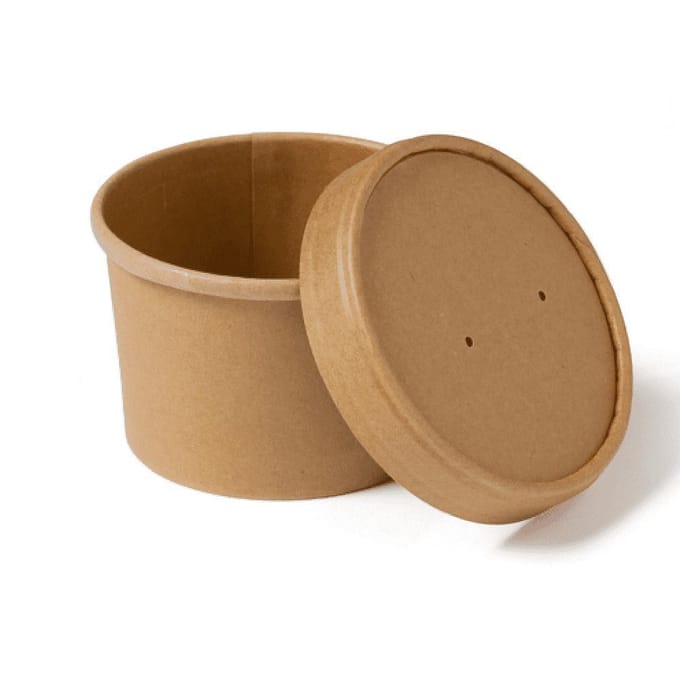 25 Kraft Wegwerp Soepbeker 350 ml + deksel