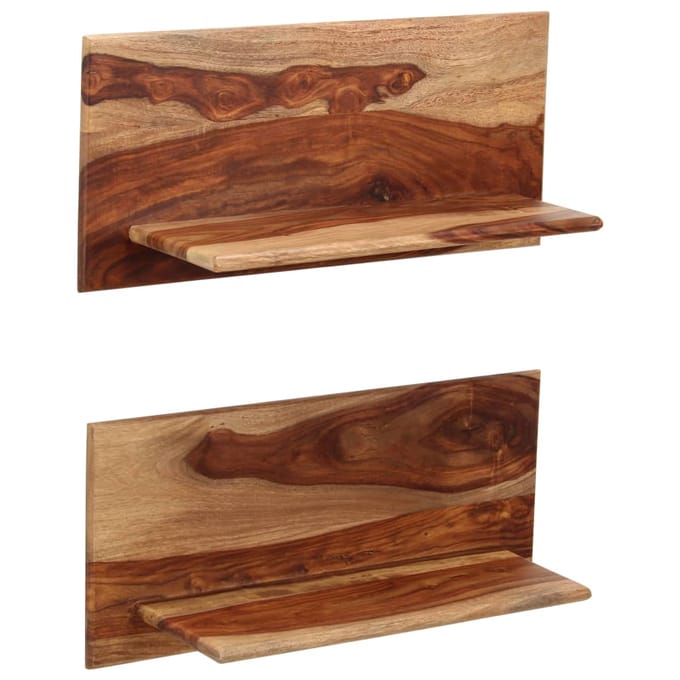 vidaXL Wandschappen 2 st 58x26x20 cm massief acaciahout