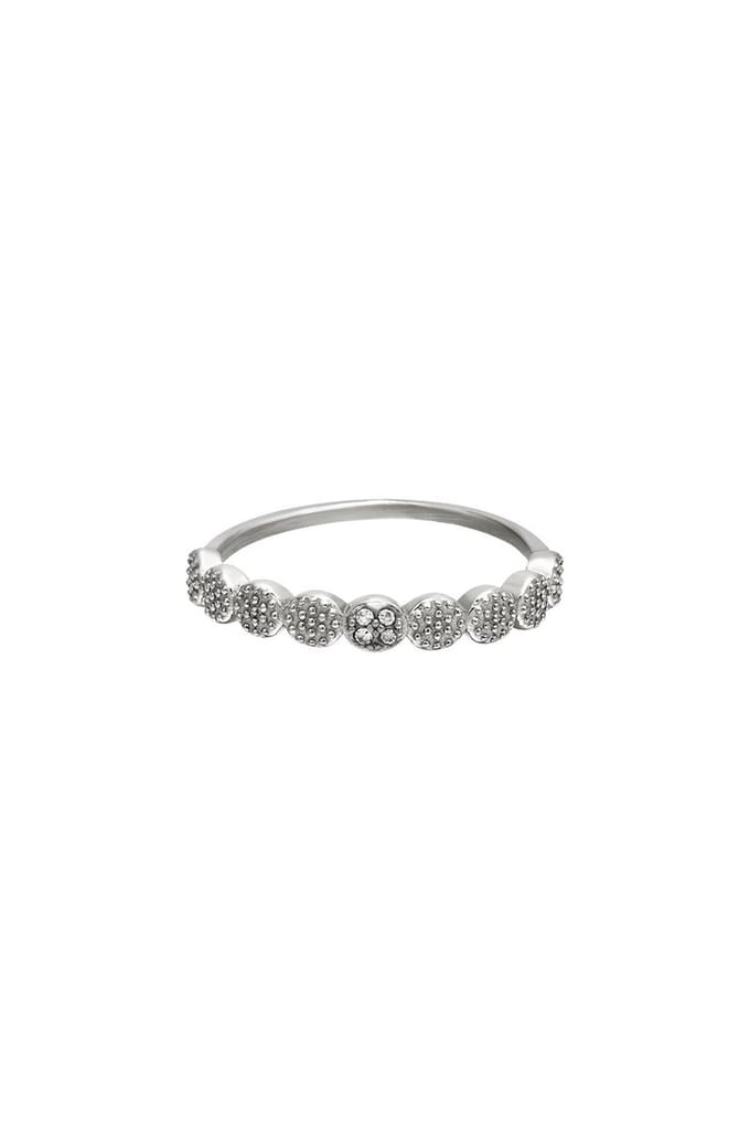 Stainless steel ring with zircon details - Yehwang - Ring - Maat 16 - Zilver